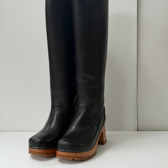 Swedish Hasbeens Black Heeled Boots NIB - Picture 5 of 9